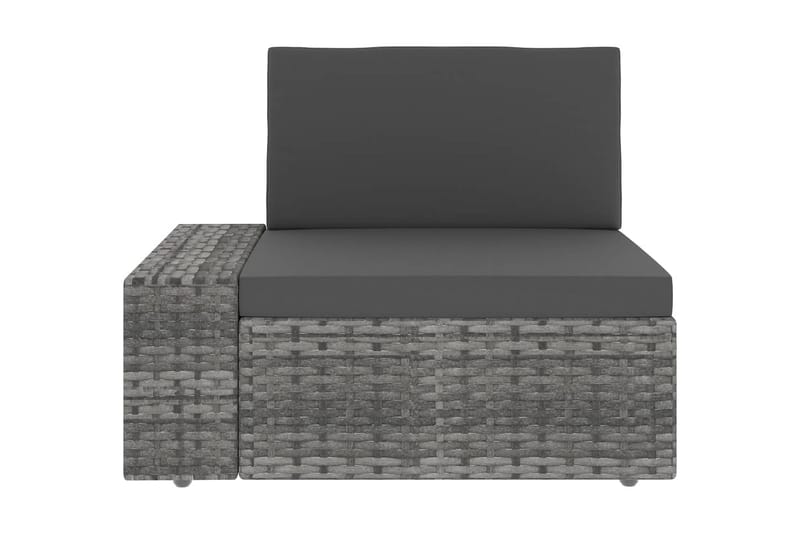 2-Personers Sofa Modulær Polyrattan Grå - Grå - Havemøbler - Loungemøbler - Loungesofaer