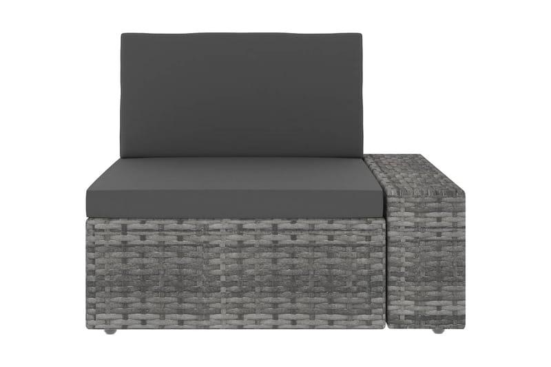 2-Personers Sofa Modulær Polyrattan Grå - Grå - Havemøbler - Loungemøbler - Loungesofaer