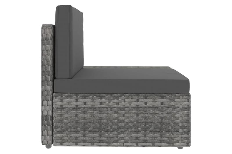2-Personers Sofa Modulær Polyrattan Grå - Grå - Havemøbler - Loungemøbler - Loungesofaer