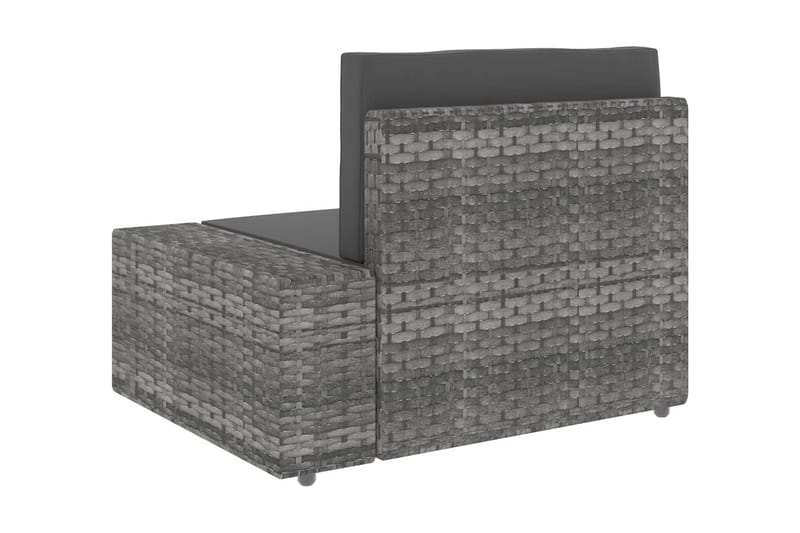 2-Personers Sofa Modulær Polyrattan Grå - Grå - Havemøbler - Loungemøbler - Loungesofaer