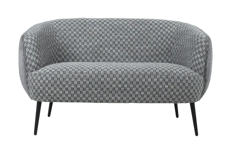 Accent 2-personers Dyb Sofa i Stof med Metalben, Grå