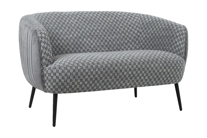 Accent 2-personers Dyb Sofa i Stof med Metalben - Grå - Møbler - Sofaer - 2 personers sofa