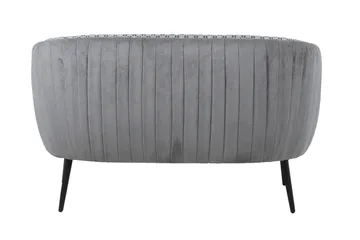 Accent 2-personers Dyb Sofa i Stof med Metalben - Grå - Møbler - Sofaer - 2 personers sofa