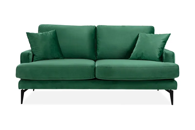 Andary 2-personers Sofa, Grøn/Sort