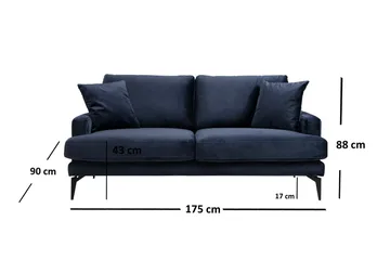Andary 2-Pers. Sofa - Blå - Møbler - Sofaer - 2 personers sofa