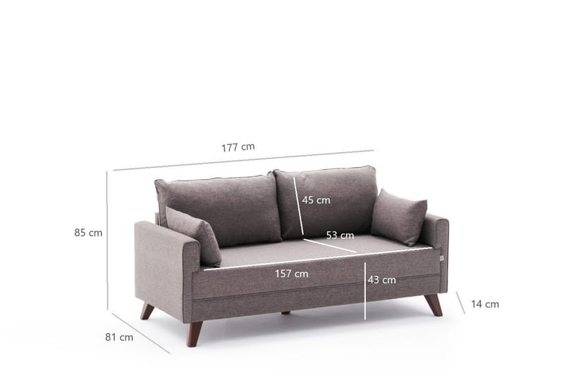 Antigua 2-personers Sofa - Brun/Natur - 2 personers sofa