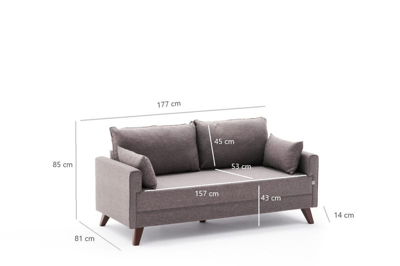 Antigua 2-personers Sofa - Brun/Natur - Møbler - Sofaer - 2 personers sofa