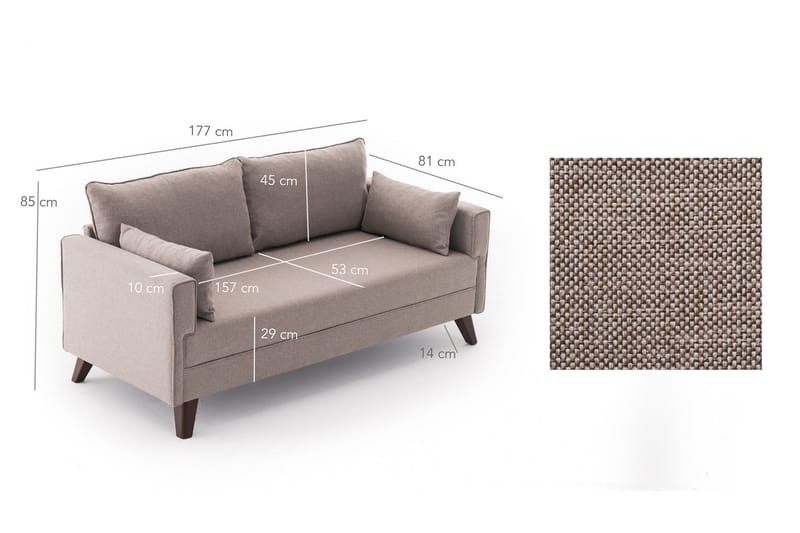 Antigua Sofa 2-pers - Beige - Møbler - Sofaer - 2 personers sofa