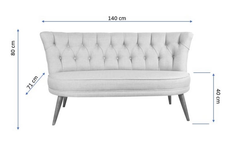 Barnello 2-Pers. Sofa - Blå - Møbler - Sofaer - 2 personers sofa