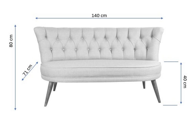 Barnello 2-Pers. Sofa - Grå - Møbler - Sofaer - 2 personers sofa