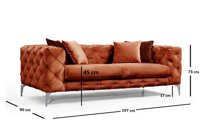 Beachport Sofa 2-Pers. - Orange - 2 personers sofa