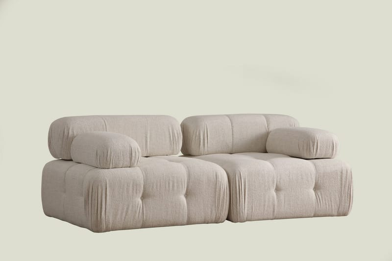 Belgin Boblet Dyb Sofa 2-personers 210 cm bred Sædedybde 85 cm - Creme / Beige / Lys - Møbler - Sofaer - Modulsofaer - Komplet modulsofa