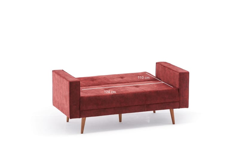 Belgium 2-personers Sofa - Rød/Natur - 2 personers sofa