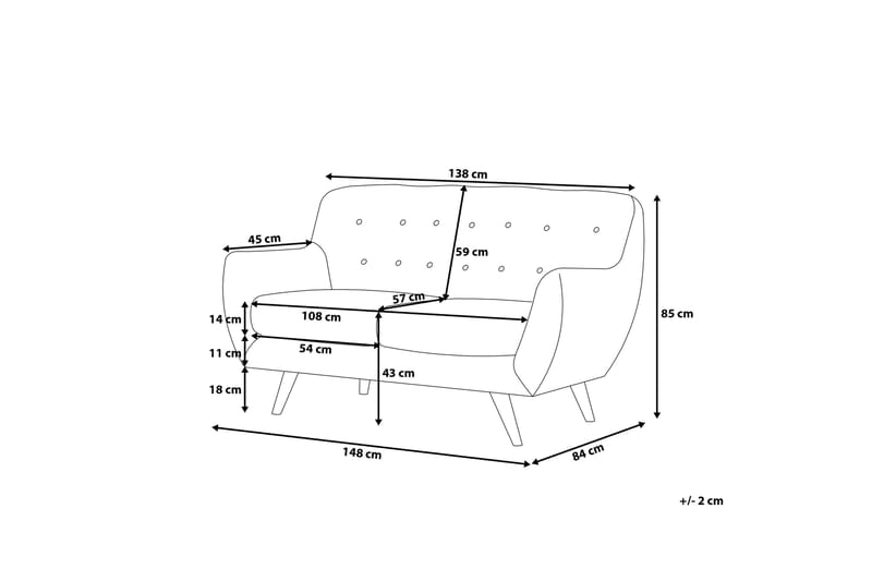 Bodo Sofa 2 sæder - Træ / natur - 2 personers sofa