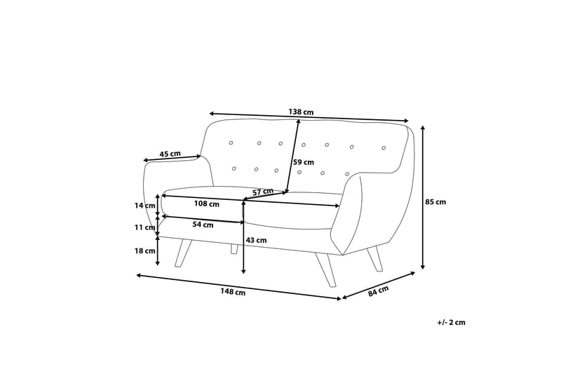 Bodo Sofa 2 sæder - Træ / natur - Møbler - Sofaer - 2 personers sofa