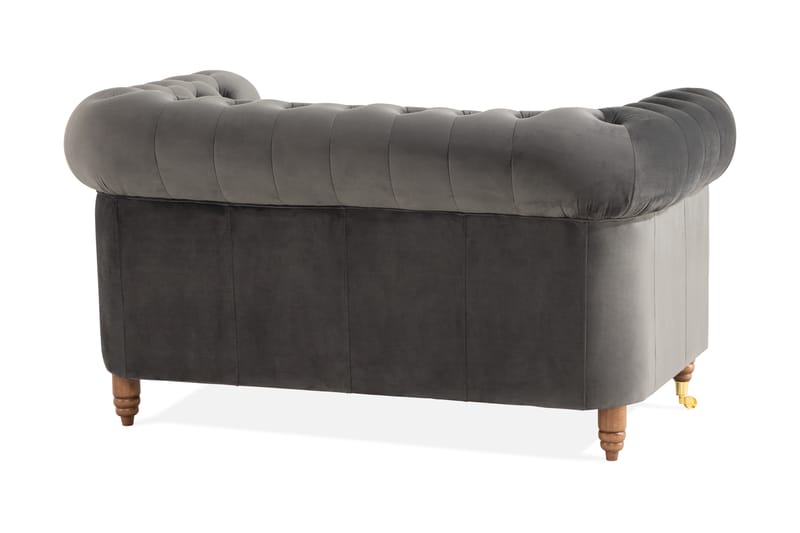 Chesterfield Deluxe 2-pers Sofa - Grå - 2 personers sofa - Chesterfield sofaer