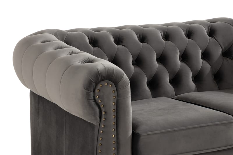 Chesterfield Deluxe 2-pers Sofa - Grå - 2 personers sofa - Chesterfield sofaer