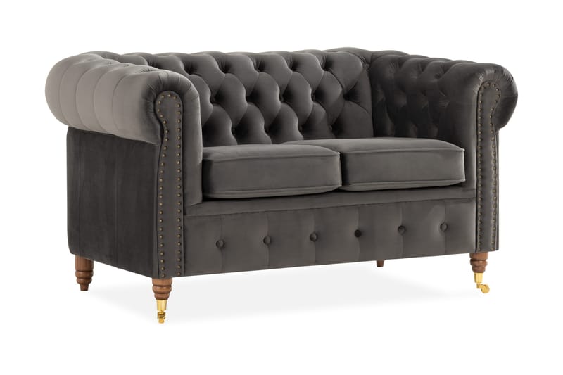 Chesterfield Deluxe 2-pers Sofa - Grå - Møbler - Sofaer - 2 personers sofa