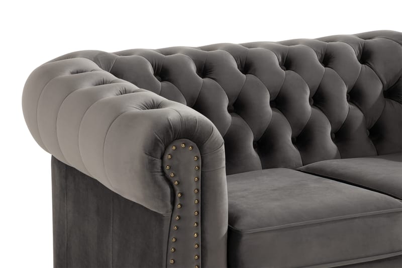 Chesterfield Deluxe 2-pers Sofa - Grå - Møbler - Sofaer - 2 personers sofa