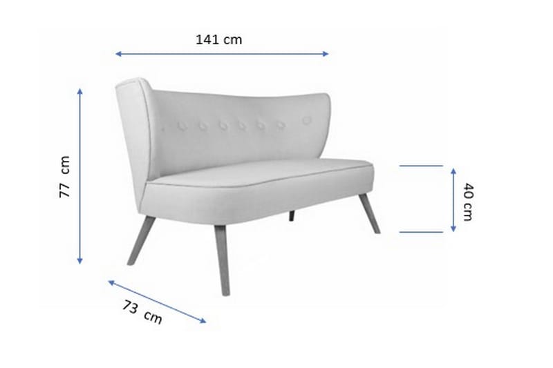 Clivocast 2-Pers. Sofa - Beige - 2 personers sofa