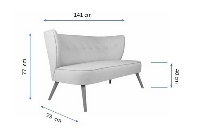 Clivocast 2-Pers. Sofa - Grå - Møbler - Sofaer - 2 personers sofa