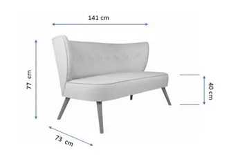 Clivocast 2-Pers. Sofa - Rød - Møbler - Sofaer - 2 personers sofa