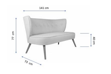 Clivocast Dyb 2-personers Sofa i Stof med Træben - Grå - Møbler - Sofaer - 2 personers sofa