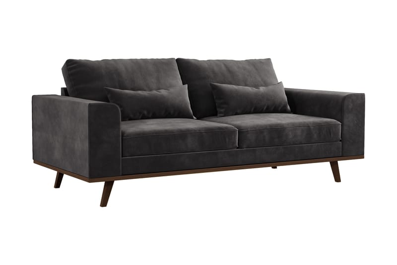 Copenhagen 2-personers Fløjlssofa - Mørkegrå - Møbler - Sofaer - 2 personers sofa