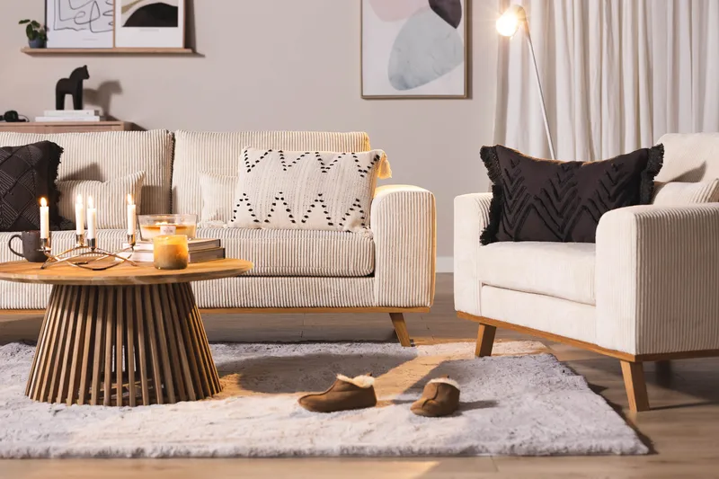 Copenhagen 2-personers Manchestersofa - Beige - Møbler - Sofaer - 2 personers sofa