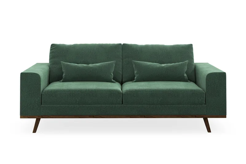 Copenhagen 2-personers Fløjlssofa - Mørkegrøn - Møbler - Sofaer - 2 personers sofa