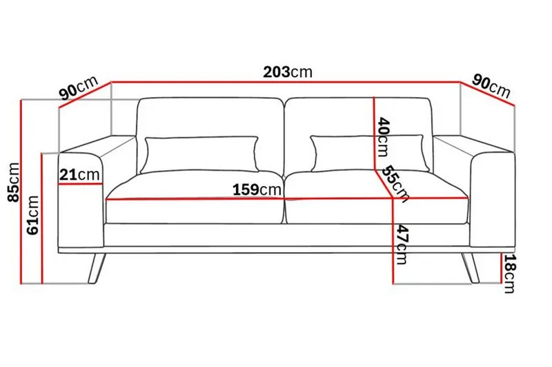 Copenhagen 2-personers Manchestersofa - Lysegrå - Møbler - Sofaer - 2 personers sofa