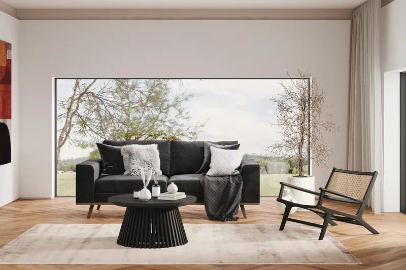 Copenhagen 2-personers Fløjlssofa - Mørkegrå - Møbler - Sofaer - 2 personers sofa