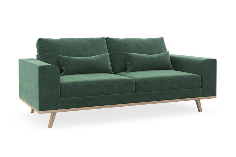 Copenhagen 2-personers Fløjlssofa - Mørkegrøn - Møbler - Sofaer - 2 personers sofa