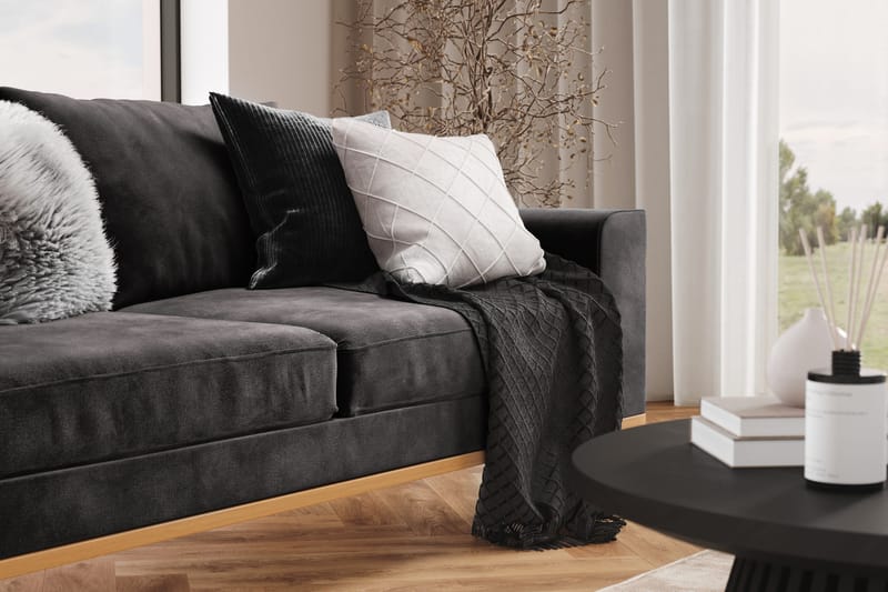 Copenhagen 2-personers Fløjlssofa - Mørkegrå - Møbler - Sofaer - 2 personers sofa