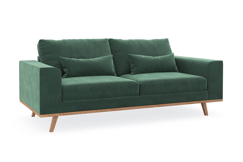 Copenhagen 2-personers Fløjlssofa - Mørkegrøn - Møbler - Sofaer - 2 personers sofa