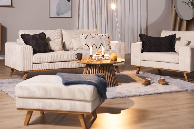 Copenhagen 2-personers Manchestersofa - Beige - Møbler - Sofaer - 2 personers sofa