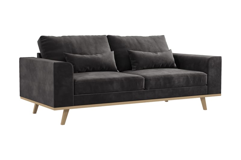 Copenhagen 2-personers Fløjlssofa - Mørkegrå - Møbler - Sofaer - 2 personers sofa