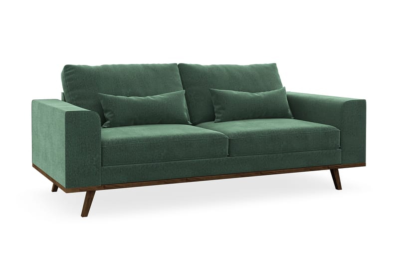 Copenhagen 2-personers Fløjlssofa - Mørkegrøn - Møbler - Sofaer - 2 personers sofa