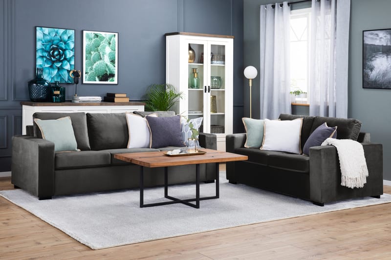 Crazy 2-personers Fløjlssofa - Mørkegrå - Møbler - Sofaer - 2 personers sofa