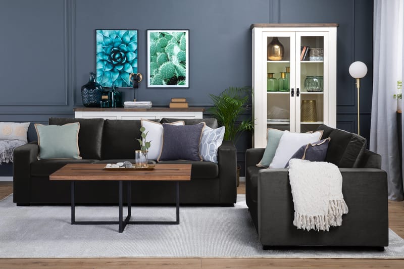 Crazy 2-personers Fløjlssofa - Mørkegrå - Møbler - Sofaer - 2 personers sofa