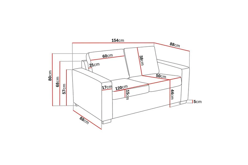 Crazy 2-personers Fløjlssofa - Mørkegrå - Møbler - Sofaer - 2 personers sofa