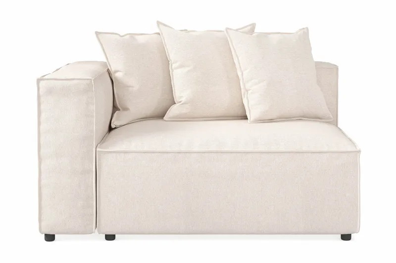 Cubo 2-personers Venstremodul i Stof 120 cm bred, Beige