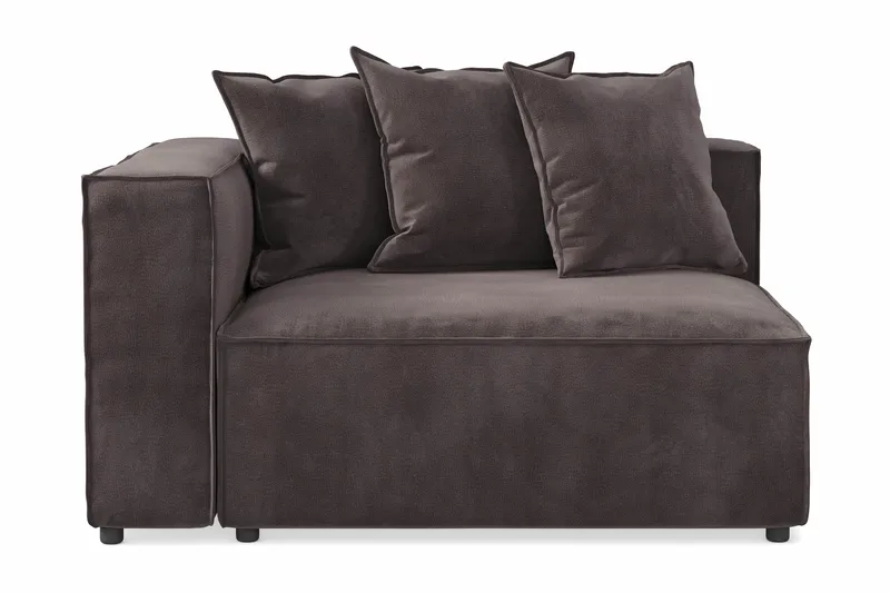 Cubo 2-personers Venstremodul i Fløjl, Antracit