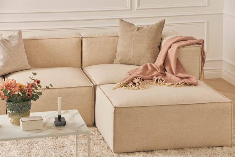 Cubo 2-personers Venstremodul i Stof 120 cm bred - Beige - Møbler - Sofaer - Modulsofaer - Andre moduler til modulsofa