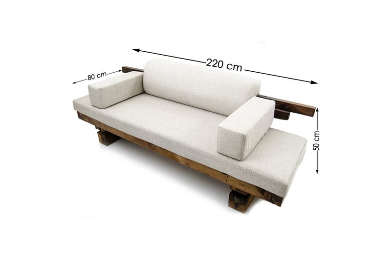 Dasina 2-personers sofa - Brun / hvid - 2 personers sofa