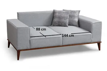 Dubar 2-Pers. Sofa - Grå - Møbler - Sofaer - 2 personers sofa