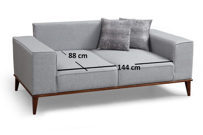 Dubar 2-Pers. Sofa - Grå - Møbler - Sofaer - 2 personers sofa