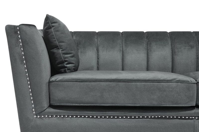 Gaula 2-personers Fløjlssofa 160 cm - Grå - Møbler - Sofaer - 2 personers sofa
