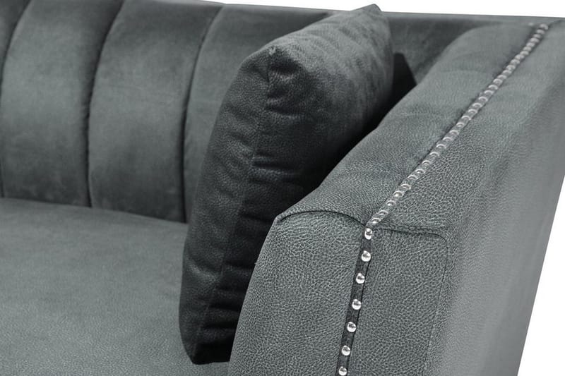Gaula 2-personers Fløjlssofa 160 cm - Grå - Møbler - Sofaer - 2 personers sofa