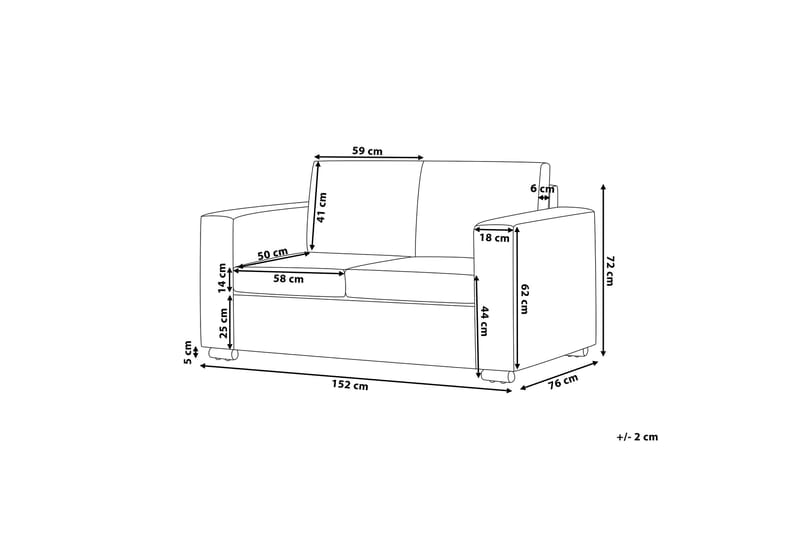 Helsinki Sofa 2-4 sæder - Brun - Møbler - Sofaer - 2 personers sofa